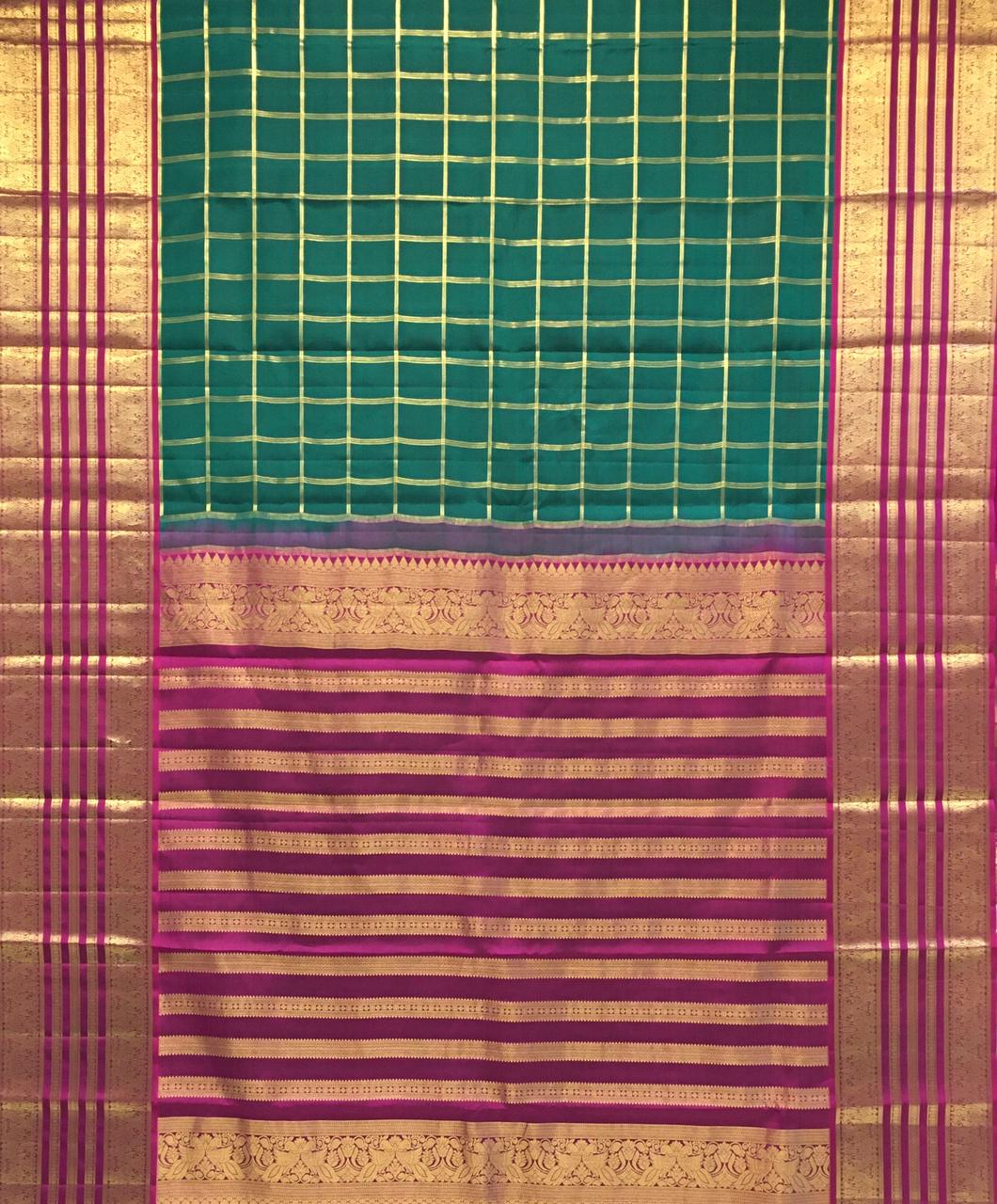 Pure Korvai Kanjivaram Silk Saree (Product Code: 4476)