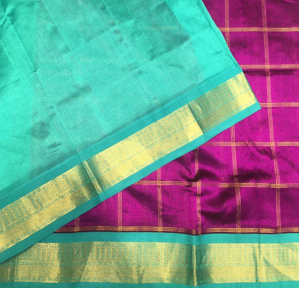 Traditional Korvai Silk Cotton Saree (Product Code: 4159)