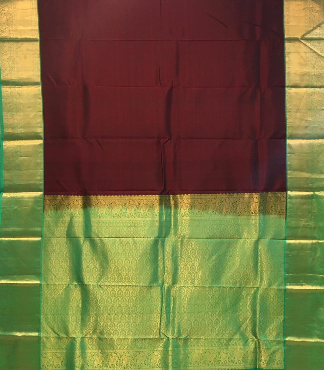 Pure Korvai Kanjivaram Silk Saree (Product Code: A39510