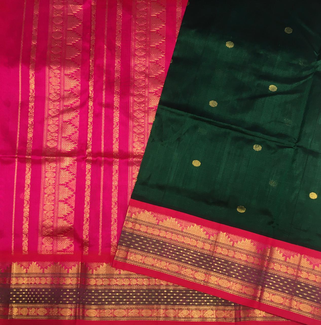 Traditional Korvai Silk Cotton Saree (Product Code:4154)