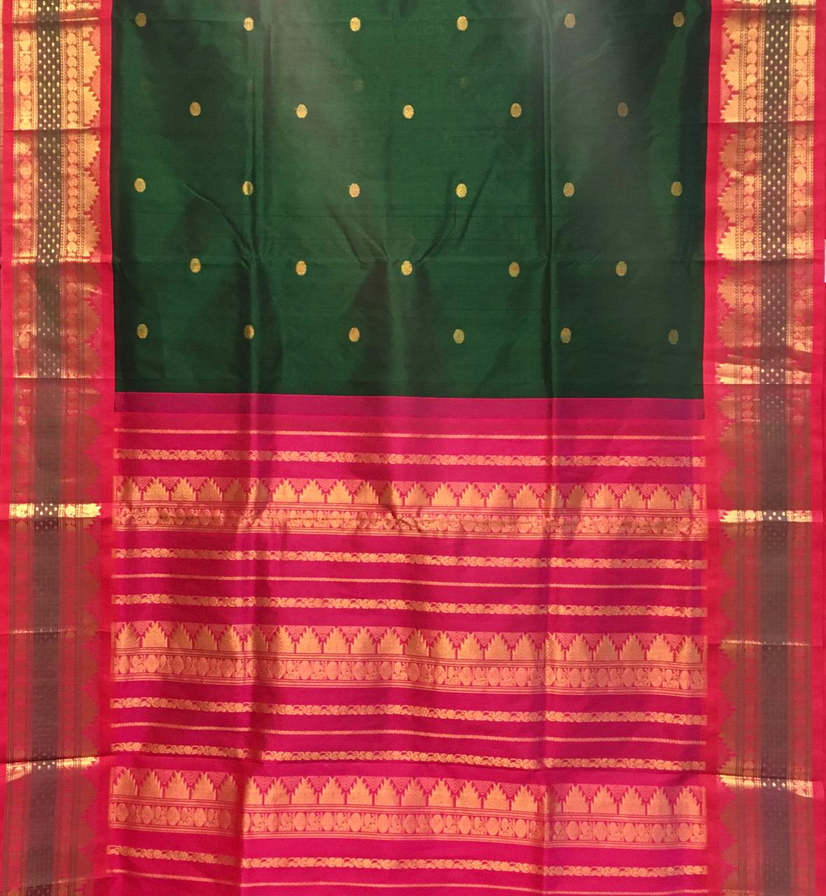 Traditional Korvai Silk Cotton Saree (Product Code:4154)