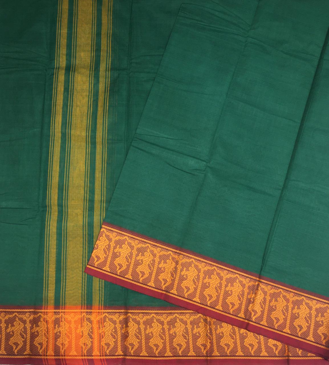 Emerald Green Bharatanatyam Dance Practice Saree