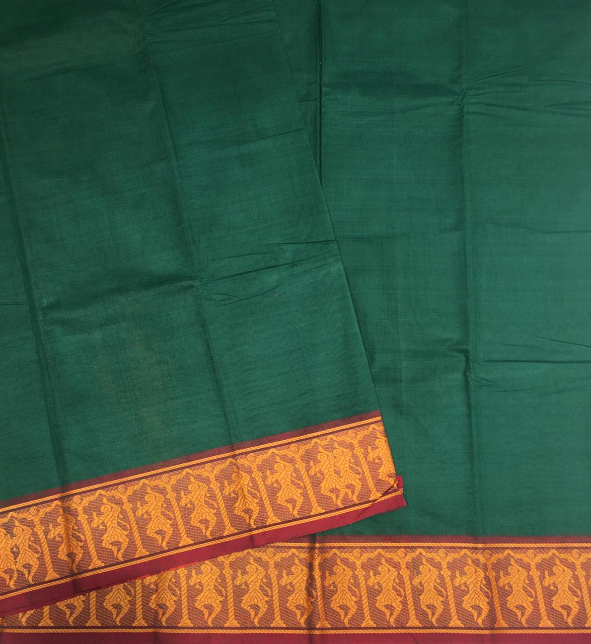 Emerald Green Bharatanatyam Dance Practice Saree