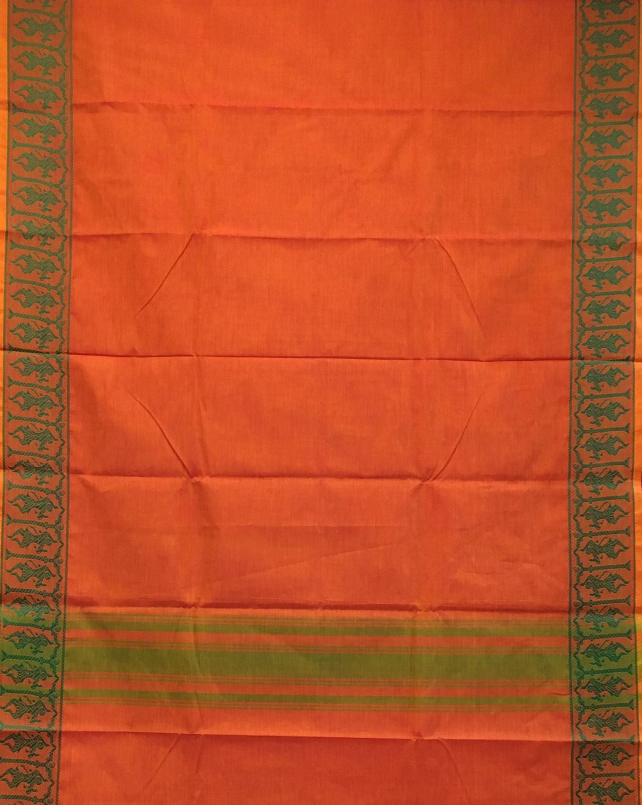 Orange Bharathnatyam Dance Practice Saree