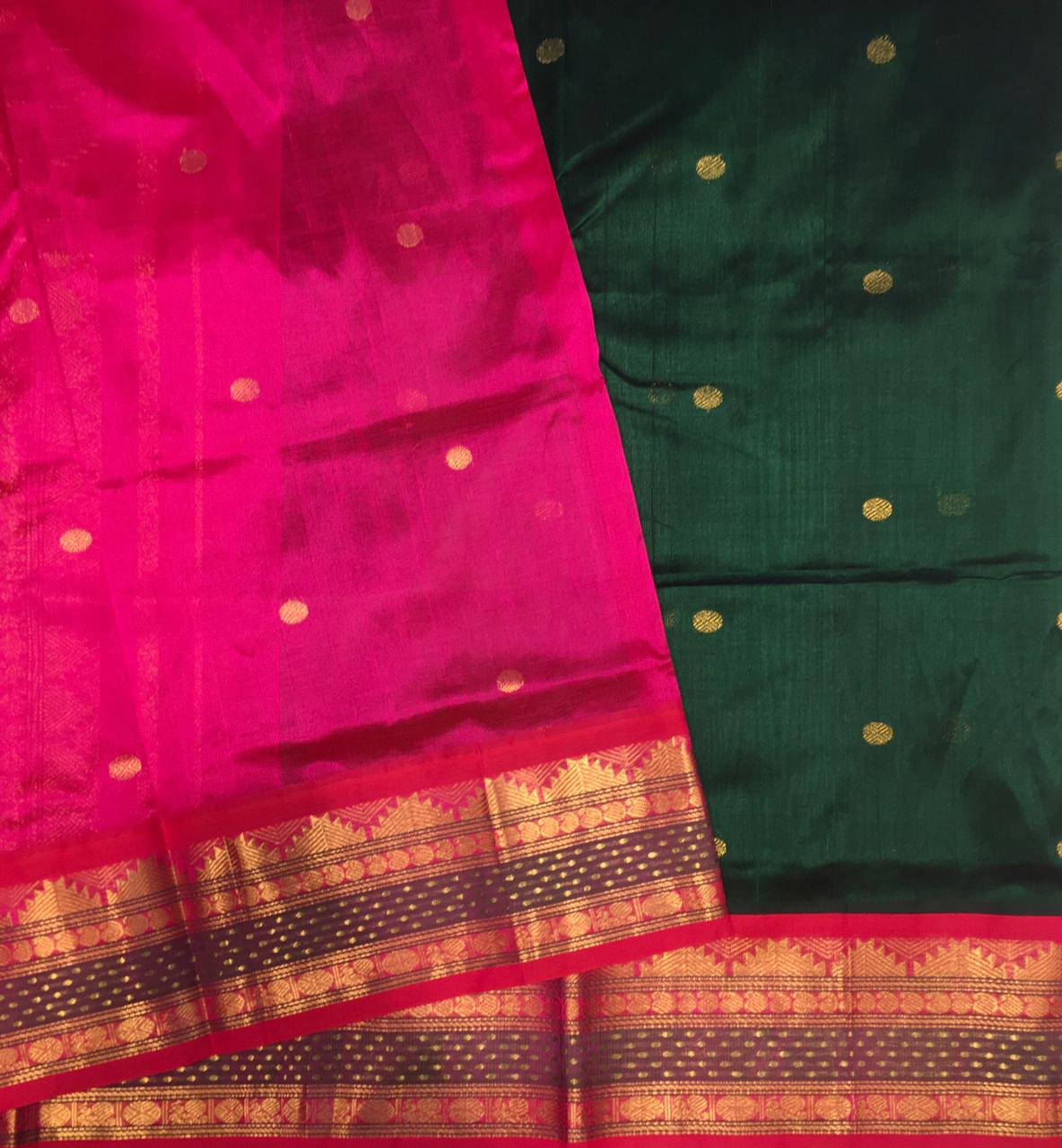 Traditional Korvai Silk Cotton Saree (Product Code:4154)