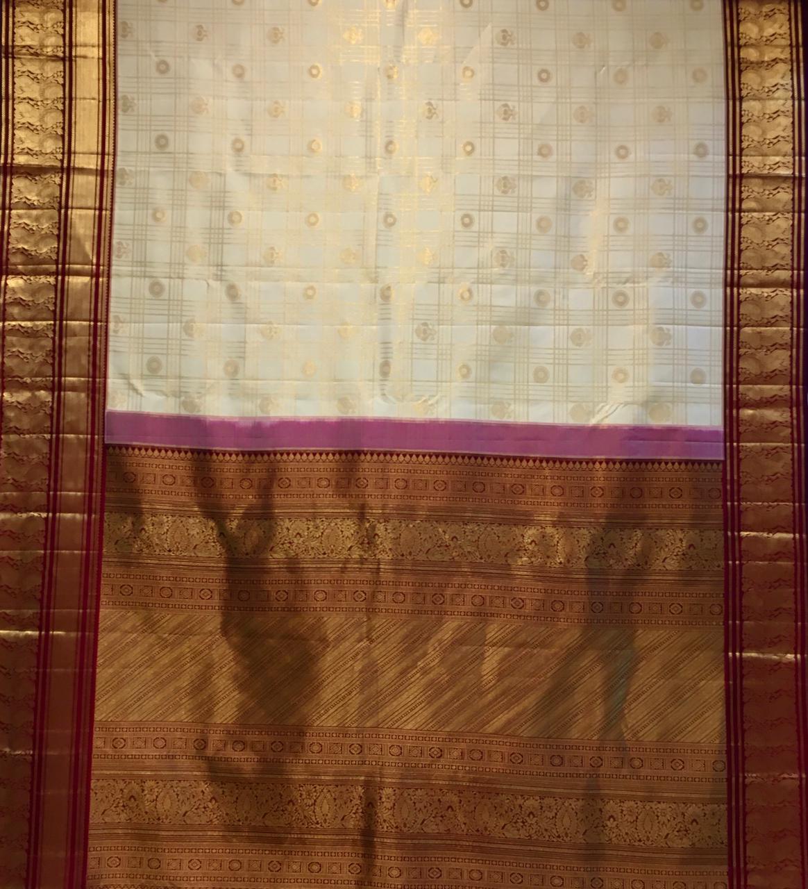 Pure Korvai Kanjivaram Silk Saree (Product Code: 4600)