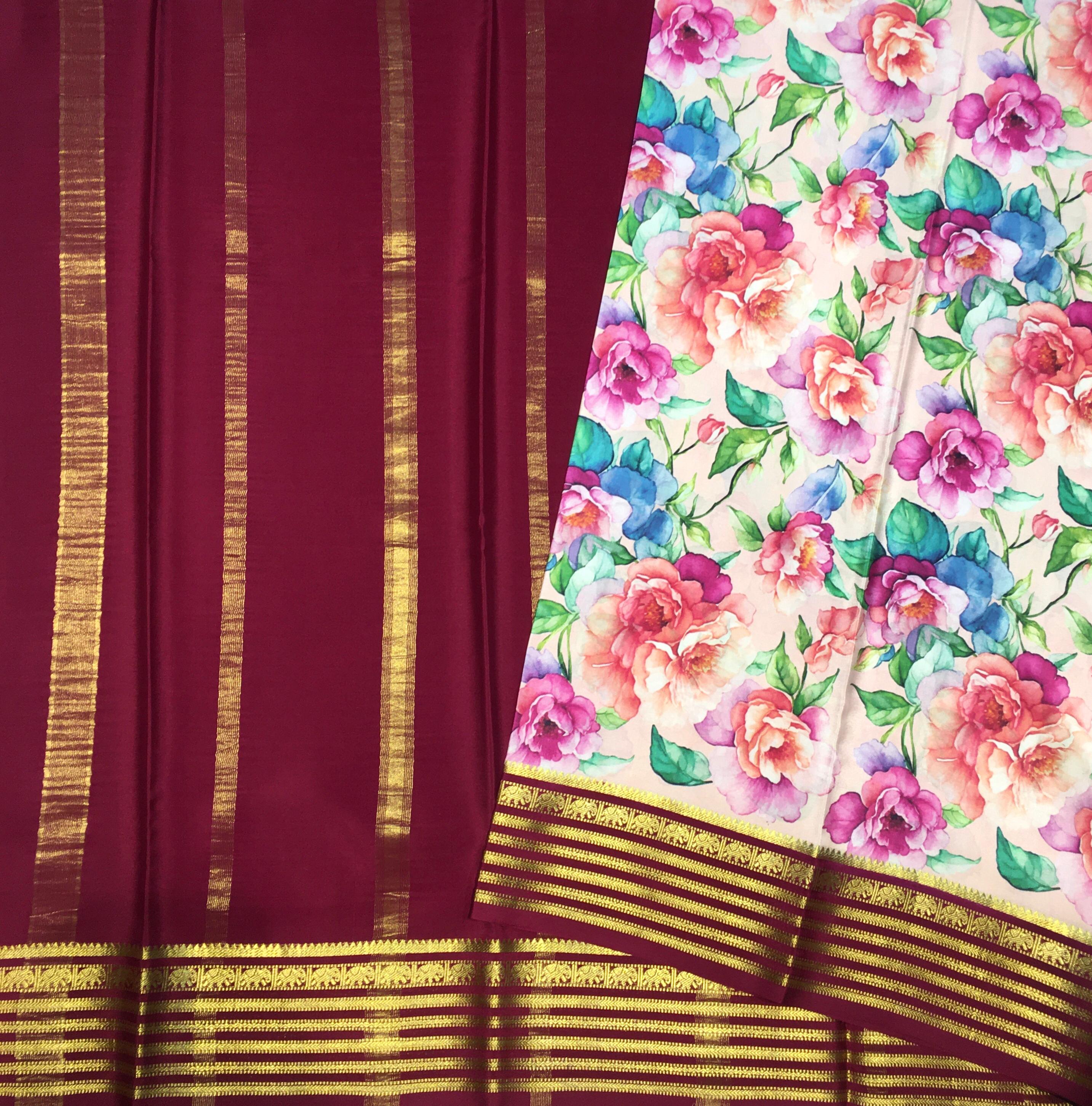 Pure Mysore crepe saree (Product code:887)