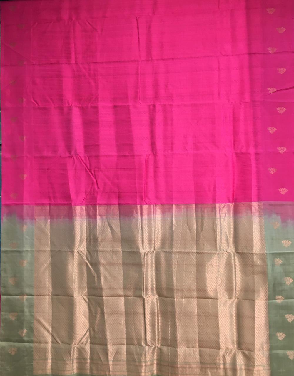 Pure Kanjivaram Borderless Silk Saree (Product Code: 2449)