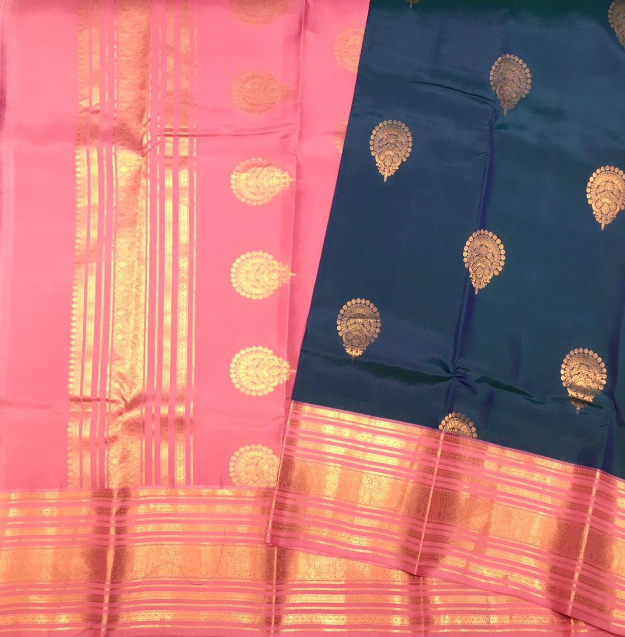 Pure mix Kanchipuram silk saree (product code:3690)