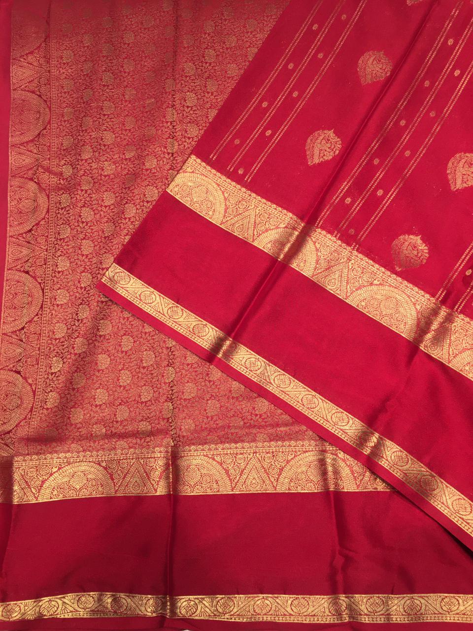 Semi Mysore Crepe Saree (Product Code: 4831-04)