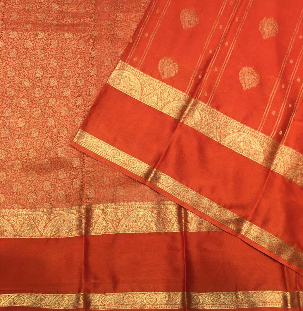 Semi Mysore Crepe Saree (Product Code: 4831-01)