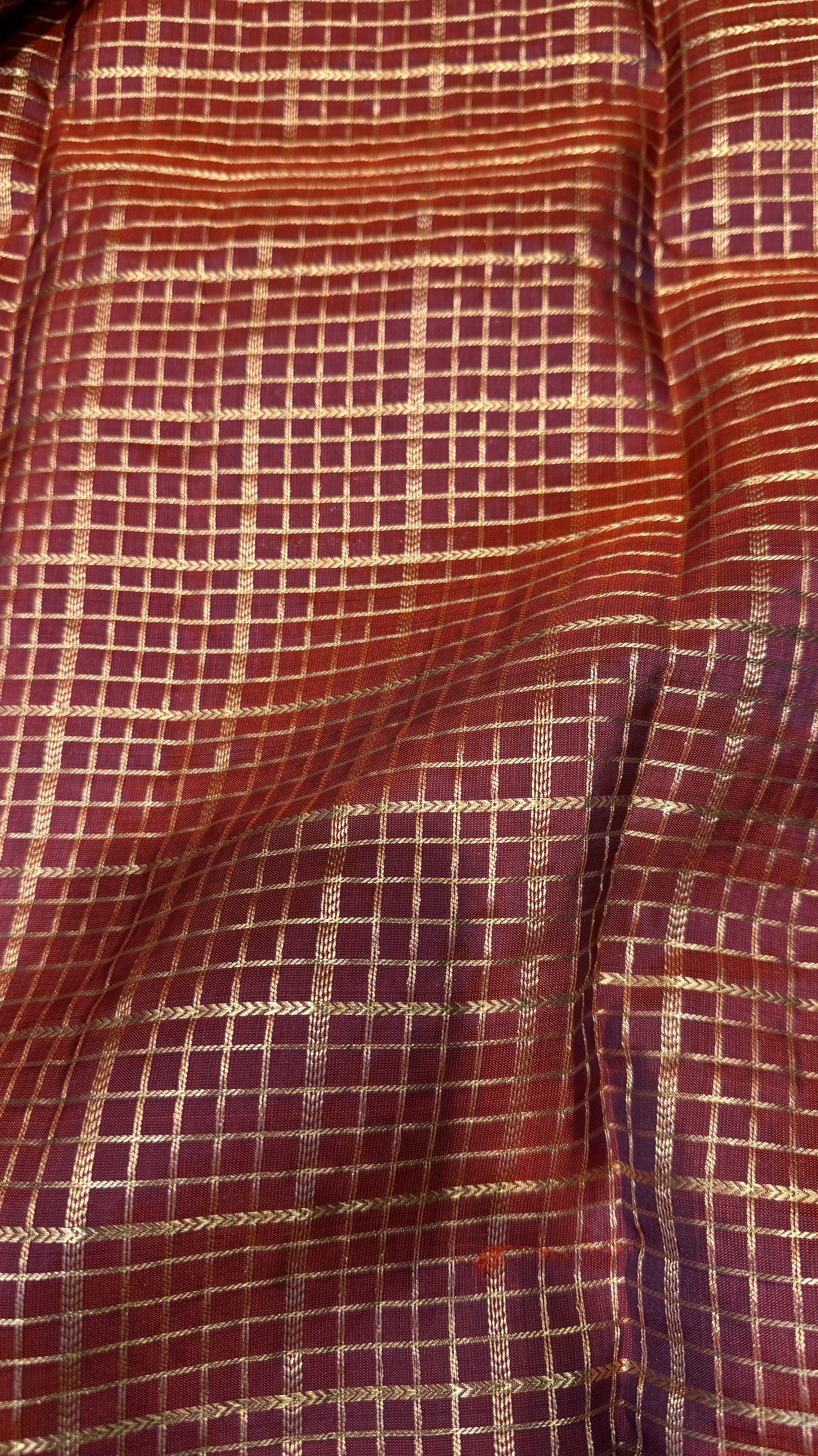 Rust Orange and Dark Blue Kanjivaram Silk Saree-view2