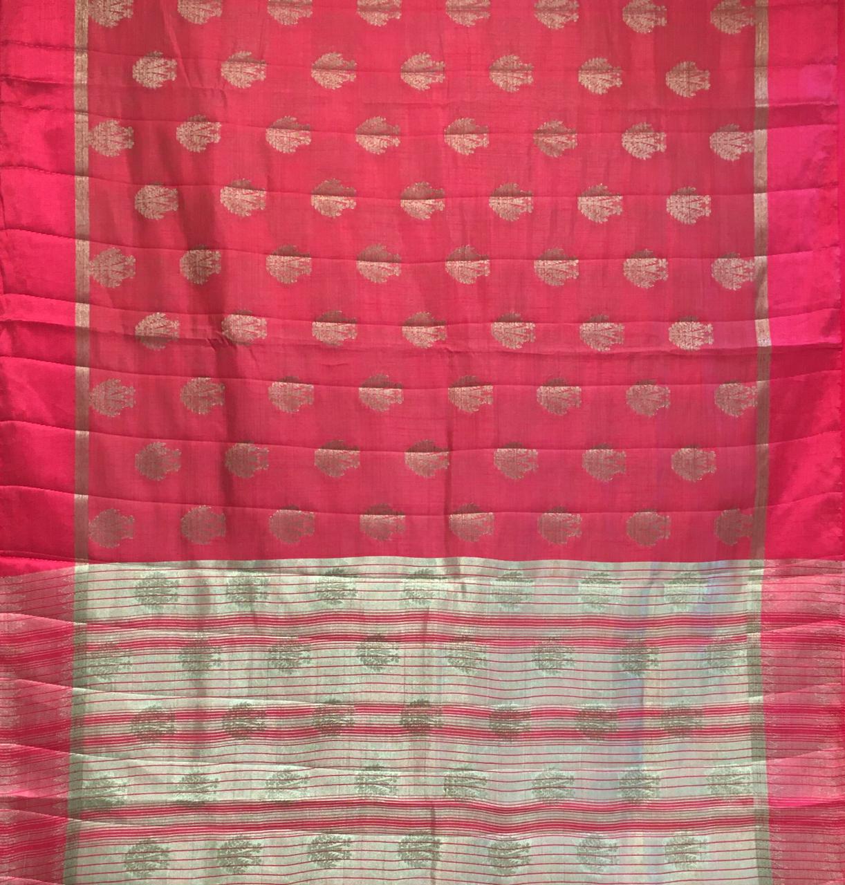 RANI PINK TUSSER SAREE-view4