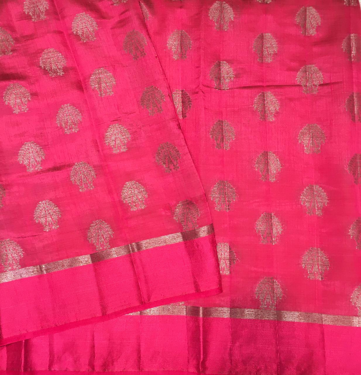 RANI PINK TUSSER SAREE-view3